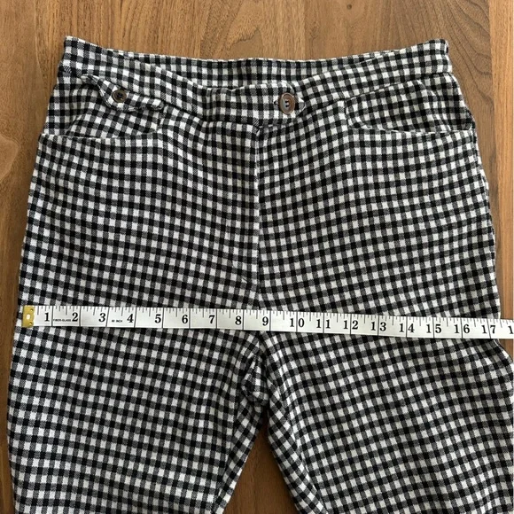 Anthropologie Black and White Checkered Cropped Pants - Picture 7 of 11